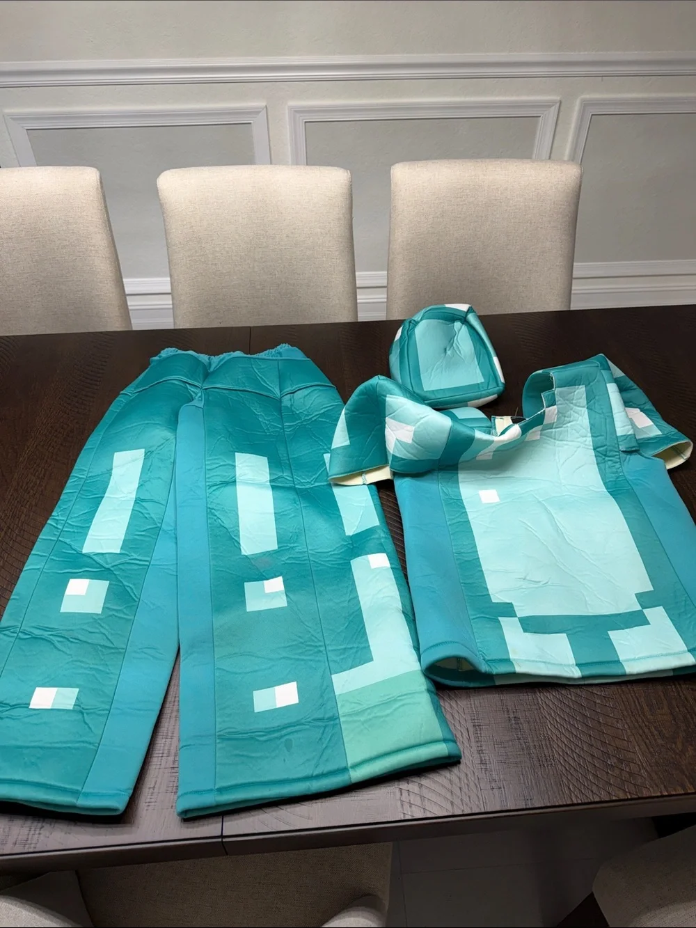 Minecraft Diamond Armor Kids Halloween Costume Size 10-12 Complete